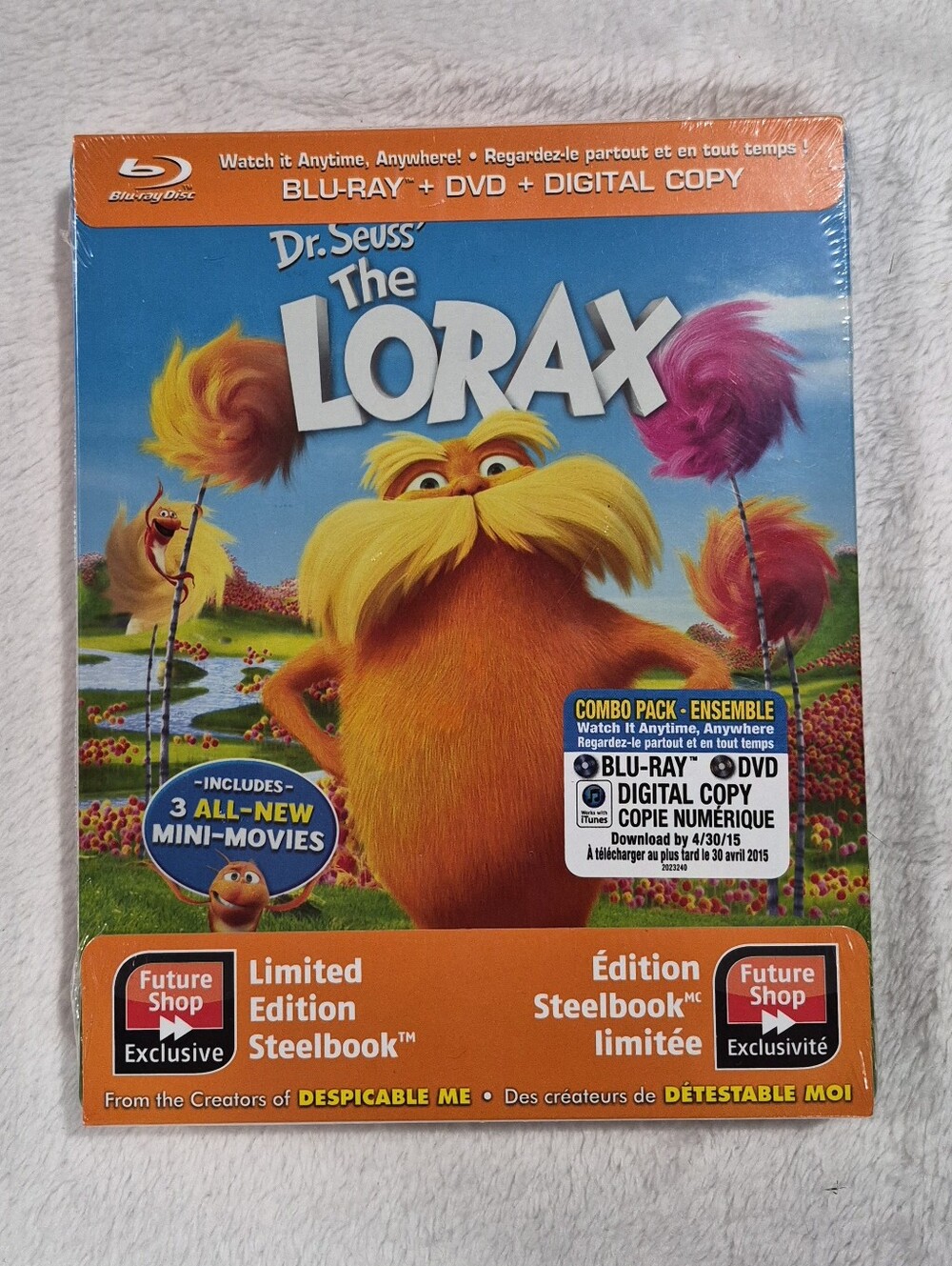 Dr. Seuss' The Lorax Blu‑ray + DVD Steelbook (Future Shop Exclusive) New SEALED